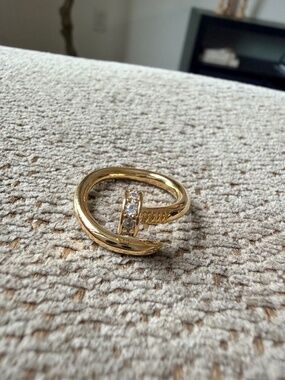 Gold 14k Plated Nail Ring